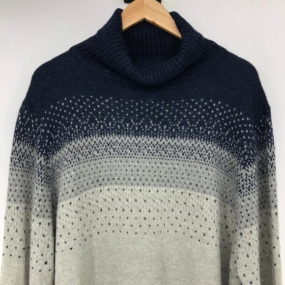 NWT Daniel Hechter Men’s Navy blue and Grey Gradient Knit Turtleneck Sweater XXL - Picture 13 of 15